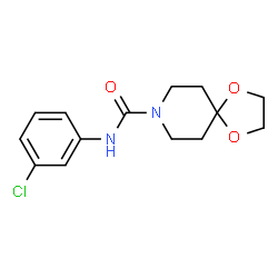 ChemSpider 2D Image | N-(3-Chlorophenyl)-1,4-dioxa-8-azaspiro[4.5]decane-8-carboxamide | C14H17ClN2O3
