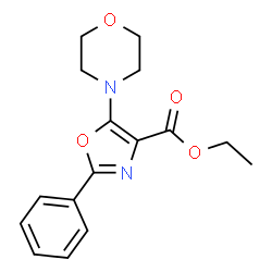 ChemSpider 2D Image | Ethyl 5-(4-morpholinyl)-2-phenyl-1,3-oxazole-4-carboxylate | C16H18N2O4