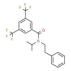 ChemSpider 2D Image | N-Isopropyl-N-(2-phenylethyl)-3,5-bis(trifluoromethyl)benzamide | C20H19F6NO