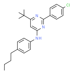 ChemSpider 2D Image | N-(4-Butylphenyl)-2-(4-chlorophenyl)-6-(2-methyl-2-propanyl)-4-pyrimidinamine | C24H28ClN3