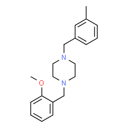 ChemSpider 2D Image | 1-(2-Methoxybenzyl)-4-(3-methylbenzyl)piperazine | C20H26N2O