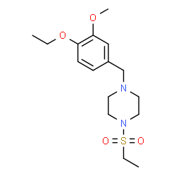 ChemSpider 2D Image | 1-(4-Ethoxy-3-methoxybenzyl)-4-(ethylsulfonyl)piperazine | C16H26N2O4S
