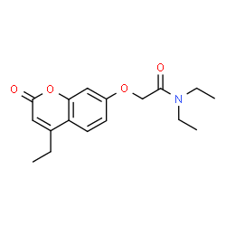 ChemSpider 2D Image | N,N-Diethyl-2-(4-ethyl-2-oxo-2H-chromen-7-yloxy)-acetamide | C17H21NO4
