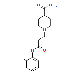 ChemSpider 2D Image | 1-{3-[(2-Chlorophenyl)amino]-3-oxopropyl}-4-piperidinecarboxamide | C15H20ClN3O2