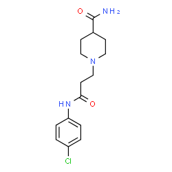 ChemSpider 2D Image | 1-{3-[(4-Chlorophenyl)amino]-3-oxopropyl}-4-piperidinecarboxamide | C15H20ClN3O2