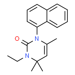 ChemSpider 2D Image | 3-Ethyl-4,4,6-trimethyl-1-(1-naphthyl)-3,4-dihydro-2(1H)-pyrimidinone | C19H22N2O