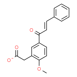 ChemSpider 2D Image | {2-Methoxy-5-[(2E)-3-phenyl-2-propenoyl]phenyl}acetate | C18H15O4