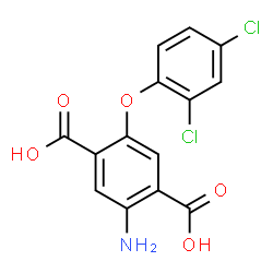 ChemSpider 2D Image | 2-Amino-5-(2,4-dichlorophenoxy)terephthalic acid | C14H9Cl2NO5