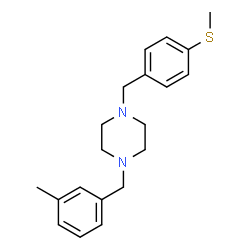 ChemSpider 2D Image | 1-(3-Methylbenzyl)-4-[4-(methylsulfanyl)benzyl]piperazine | C20H26N2S