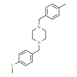 ChemSpider 2D Image | 1-(4-Methylbenzyl)-4-[4-(methylsulfanyl)benzyl]piperazine | C20H26N2S