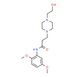 ChemSpider 2D Image | N-(2,5-Dimethoxyphenyl)-3-[4-(2-hydroxyethyl)-1-piperazinyl]propanamide | C17H27N3O4