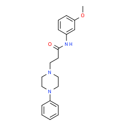 ChemSpider 2D Image | N-(3-Methoxyphenyl)-3-(4-phenyl-1-piperazinyl)propanamide | C20H25N3O2