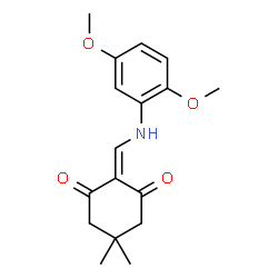 ChemSpider 2D Image | 2-{[(2,5-Dimethoxyphenyl)amino]methylene}-5,5-dimethyl-1,3-cyclohexanedione | C17H21NO4