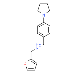ChemSpider 2D Image | 2-Furyl-N-[4-(1-pyrrolidinyl)benzyl]methanaminium | C16H21N2O