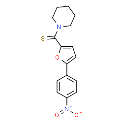 ChemSpider 2D Image | 1-[(5-{4-nitrophenyl}-2-furyl)carbothioyl]piperidine | C16H16N2O3S