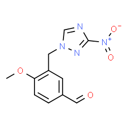 ChemSpider 2D Image | 4-Methoxy-3-[(3-nitro-1H-1,2,4-triazol-1-yl)methyl]benzaldehyde | C11H10N4O4
