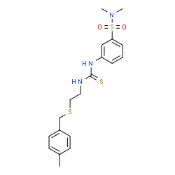ChemSpider 2D Image | N,N-Dimethyl-3-[({2-[(4-methylbenzyl)sulfanyl]ethyl}carbamothioyl)amino]benzenesulfonamide | C19H25N3O2S3