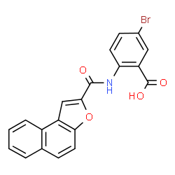 ChemSpider 2D Image | 5-Bromo-2-[(naphtho[2,1-b]furan-2-ylcarbonyl)amino]benzoic acid | C20H12BrNO4