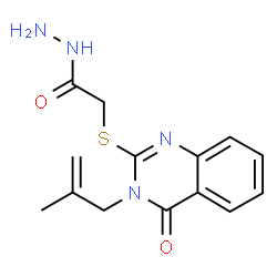 ChemSpider 2D Image | 2-((3-(2-METHYL-2-PROPENYL)-4-OXO-3,4-DIHYDRO-2-QUINAZOLINYL)THIO)ACETOHYDRAZIDE | C14H16N4O2S