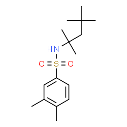 ChemSpider 2D Image | 3,4-Dimethyl-N-(2,4,4-trimethyl-2-pentanyl)benzenesulfonamide | C16H27NO2S
