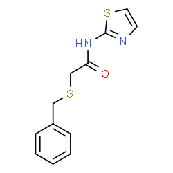 ChemSpider 2D Image | 2-(Benzylsulfanyl)-N-(1,3-thiazol-2-yl)acetamide | C12H12N2OS2
