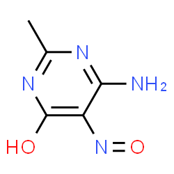 ChemSpider 2D Image | 6-Amino-2-methyl-5-nitrosopyrimidin-4-ol | C5H6N4O2