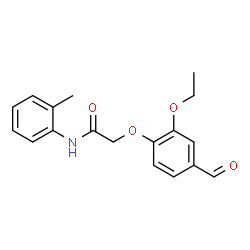 ChemSpider 2D Image | 2-(2-Ethoxy-4-formylphenoxy)-N-(2-methylphenyl)acetamide | C18H19NO4