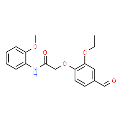 ChemSpider 2D Image | 2-(2-Ethoxy-4-formylphenoxy)-N-(2-methoxyphenyl)acetamide | C18H19NO5