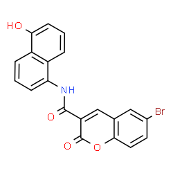 ChemSpider 2D Image | 6-Bromo-N-(5-hydroxy-1-naphthyl)-2-oxo-2H-chromene-3-carboxamide | C20H12BrNO4