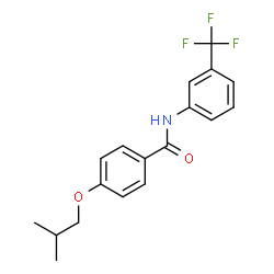 ChemSpider 2D Image | 4-Isobutoxy-N-[3-(trifluoromethyl)phenyl]benzamide | C18H18F3NO2