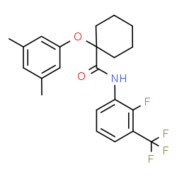 ChemSpider 2D Image | 1-(3,5-Dimethylphenoxy)-N-[2-fluoro-3-(trifluoromethyl)phenyl]cyclohexanecarboxamide | C22H23F4NO2