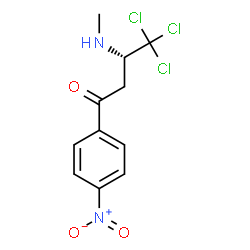 ChemSpider 2D Image | (3S)-4,4,4-Trichloro-3-(methylamino)-1-(4-nitrophenyl)-1-butanone | C11H11Cl3N2O3