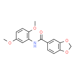 ChemSpider 2D Image | N-(2,5-Dimethoxyphenyl)-1,3-benzodioxole-5-carboxamide | C16H15NO5