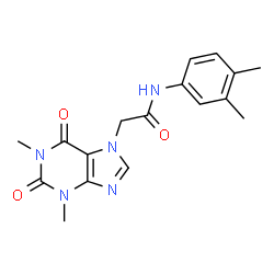 ChemSpider 2D Image | 2-(1,3-DIMETHYL-2,6-DIOXOPURIN-7-YL)-N-(3,4-DIMETHYLPHENYL)ACETAMIDE | C17H19N5O3