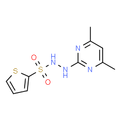 ChemSpider 2D Image | N'-(4,6-Dimethyl-2-pyrimidinyl)-2-thiophenesulfonohydrazide | C10H12N4O2S2