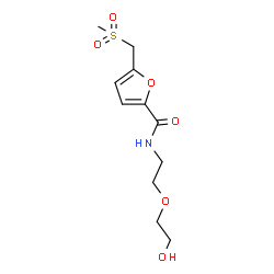 ChemSpider 2D Image | N-[2-(2-Hydroxyethoxy)ethyl]-5-[(methylsulfonyl)methyl]-2-furamide | C11H17NO6S