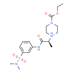 ChemSpider 2D Image | 1-[(2S)-1-{[3-(Dimethylsulfamoyl)phenyl]amino}-1-oxo-2-propanyl]-4-(ethoxycarbonyl)piperazin-1-ium | C18H29N4O5S