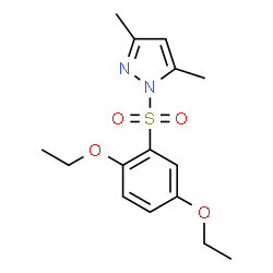 ChemSpider 2D Image | 1-(2,5-Diethoxy-benzenesulfonyl)-3,5-dimethyl-1H-pyrazole | C15H20N2O4S