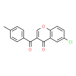 ChemSpider 2D Image | 6-Chloro-3-(4-methylbenzoyl)-4H-chromen-4-one | C17H11ClO3