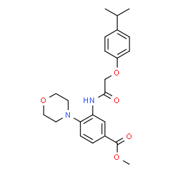 ChemSpider 2D Image | Methyl 3-{[(4-isopropylphenoxy)acetyl]amino}-4-(4-morpholinyl)benzoate | C23H28N2O5