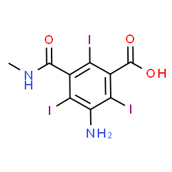 ChemSpider 2D Image | 3-Amino-2,4,6-triiodo-5-(methylcarbamoyl)benzoic acid | C9H7I3N2O3