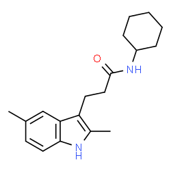 ChemSpider 2D Image | N-Cyclohexyl-3-(2,5-dimethyl-1H-indol-3-yl)propanamide | C19H26N2O