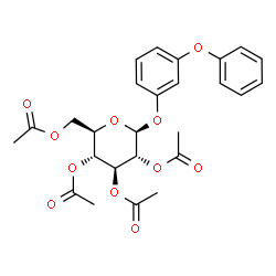 ChemSpider 2D Image | 3-Phenoxyphenyl 2,3,4,6-tetra-O-acetyl-beta-D-glucopyranoside | C26H28O11