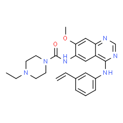 ChemSpider 2D Image | 4-Ethyl-N-(7-methoxy-4-((3-vinylphenyl)amino)quinazolin-6-yl)piperazine-1-carboxamide | C24H28N6O2