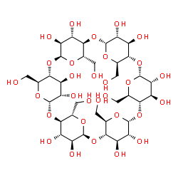 ChemSpider 2D Image | (1R,3R,5R,6S,8R,10R,11S,13R,15R,16S,18S,20S,21R,23S,25S,26R,28S,30S,31S,32S,33S,34S,35S,36S,37R,38R,39R,40R,41R,42R)-5,10,15,20,25,30-Hexakis(hydroxymethyl)-2,4,7,9,12,14,17,19,22,24,27,29-dodecaoxahe
ptacyclo[26.2.2.2~3,6~.2~8,11~.2~13,16~.2~18,21~.2~23,26~]dotetracontane-31,32,33,34,35,36,37,38,39,40,41,42-dodecol (non-preferred name) | C36H60O30