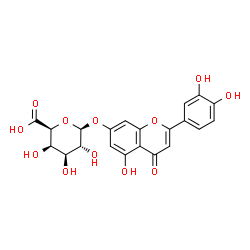 ChemSpider 2D Image | 2-(3,4-Dihydroxyphenyl)-5-hydroxy-4-oxo-4H-chromen-7-yl beta-D-galactopyranosiduronic acid | C21H18O12