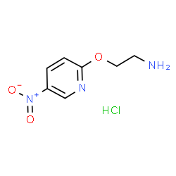 ChemSpider 2D Image | 2-[(5-Nitro-2-pyridinyl)oxy]ethanamine hydrochloride (1:1) | C7H10ClN3O3