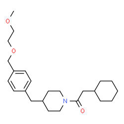 ChemSpider 2D Image | 2-Cyclohexyl-1-(4-{4-[(2-methoxyethoxy)methyl]benzyl}-1-piperidinyl)ethanone | C24H37NO3