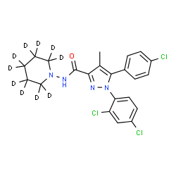 ChemSpider 2D Image | Rimonabant-d10 | C22H11D10Cl3N4O