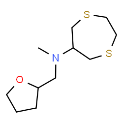 ChemSpider 2D Image | N-Methyl-N-(tetrahydro-2-furanylmethyl)-1,4-dithiepan-6-amine | C11H21NOS2